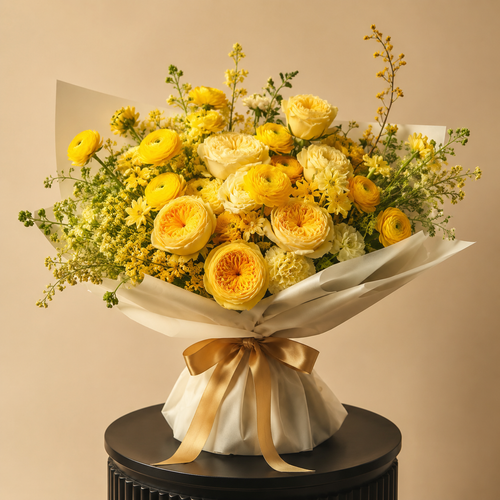 Bouquet premium jaune — visuel de démonstration