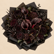 Bouquet noir premium Flowever vu du dessus – image de démonstration